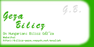 geza bilicz business card